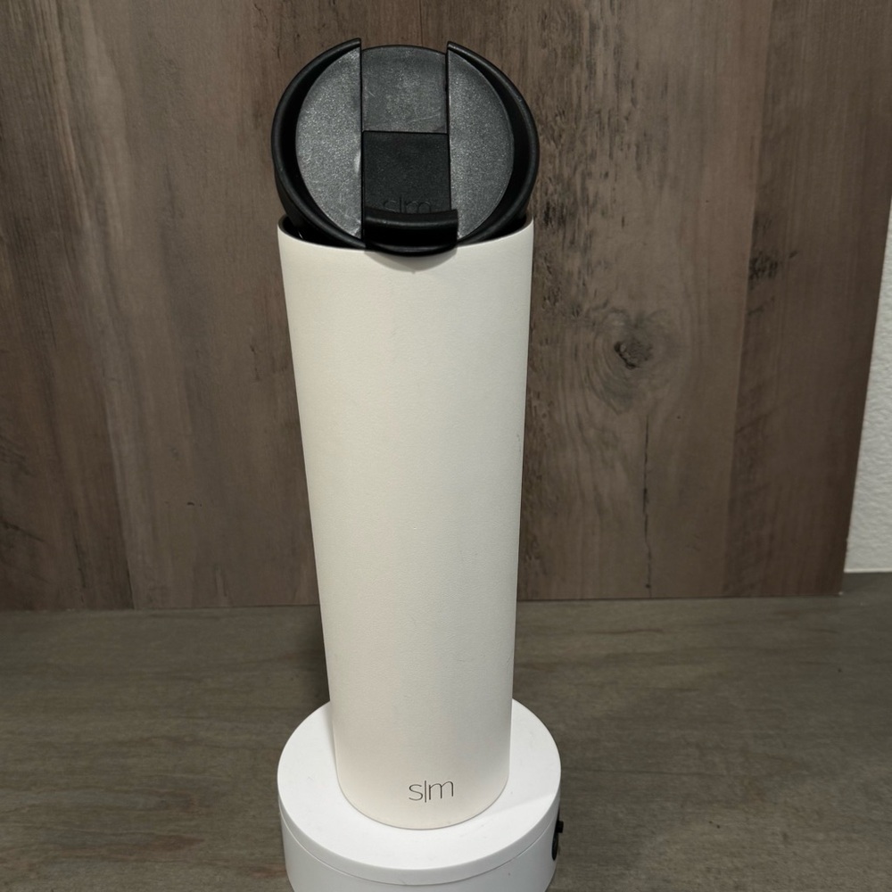 Simple Modern White Travel Tumbler with Black Lid